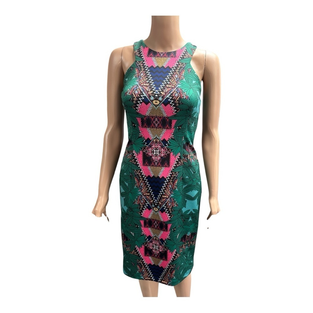 Gianni Bini - EC - Vibrant Geometric & Floral Print Dress